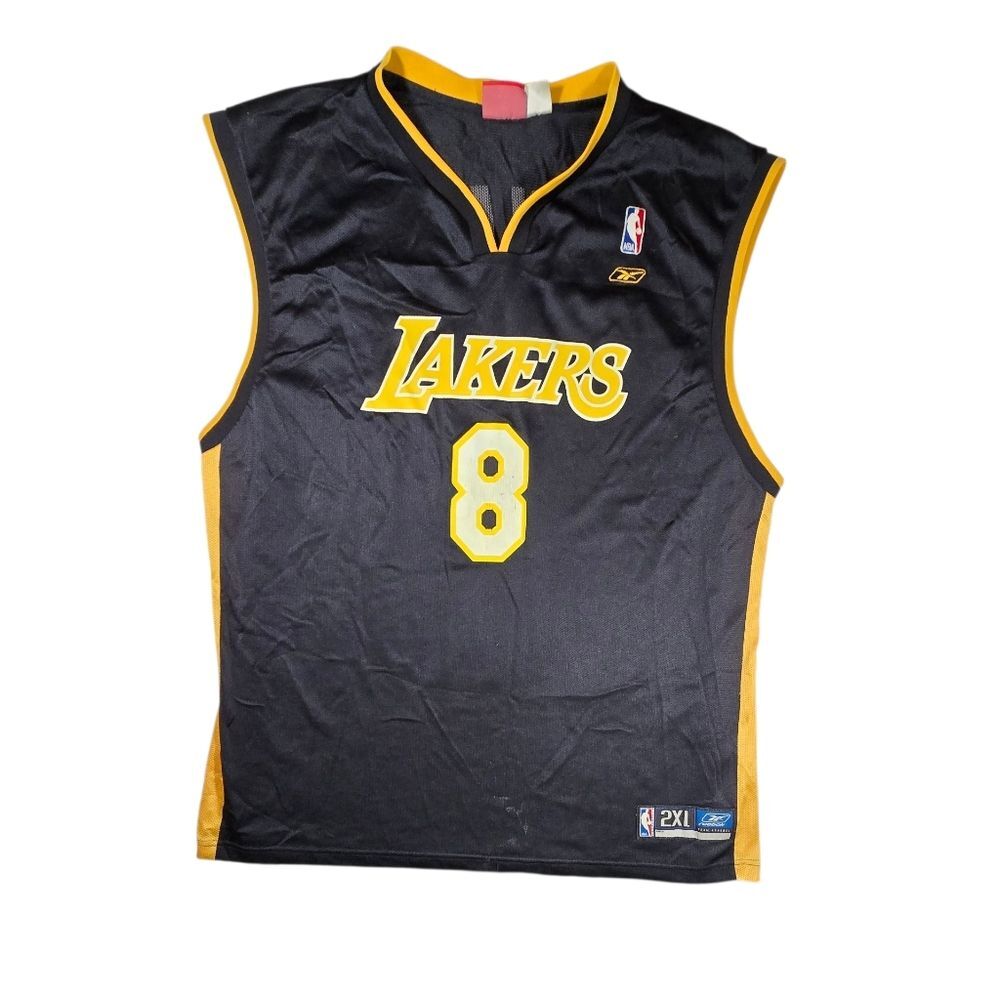 Vintage 90s Reebok Kobe Bryant #8 LA Lakers Basketball Jersey sz 2XL
